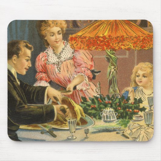 ヴィンテージクリスマスファミリービクトリアンディナー マウスパッド (正面)