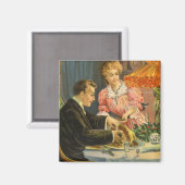 ヴィンテージクリスマスファミリービクトリアンディナー マグネット (正面/裏面)