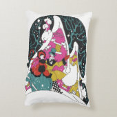 ヴィンテージクリスマスファンシー、ビクトリアンタウンピープル アクセントクッション (裏面(縦))