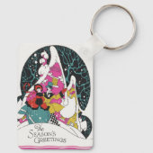 ヴィンテージクリスマスファンシー、ビクトリアンタウンピープル キーホルダー (裏面)