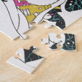 ヴィンテージクリスマスファンシー、ビクトリアンタウンピープル ジグソーパズル (側面)