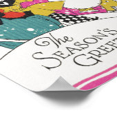 ヴィンテージクリスマスファンシー、ビクトリアンタウンピープル ポスター (角)