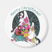 ヴィンテージクリスマスファンシー、ビクトリアンタウンピープル マグネット (正面)