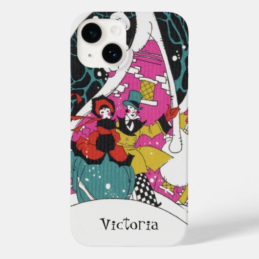 ヴィンテージクリスマスファンシー、ビクトリアンタウンピープル Case-Mate iPhoneケース (裏面)