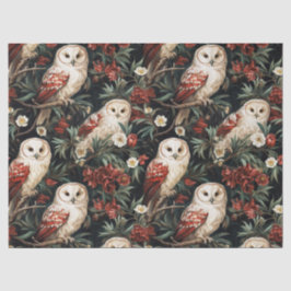 ヴィンテージクリスマスファンタジーフローラフクロウパターン 薄葉紙