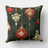 ヴィンテージクリスマスファンタジーフローラルパターン クッション (裏面)