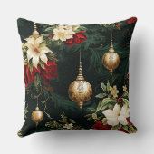 ヴィンテージクリスマスファンタジーフローラルパターン クッション (裏面)