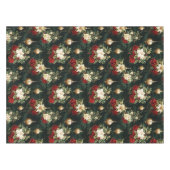 ヴィンテージクリスマスファンタジーフローラルパターン テーブルクロス (正面(横))