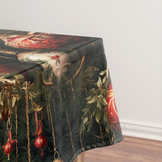ヴィンテージクリスマスファンタジーフローラルパターン テーブルクロス (インサイチュ)