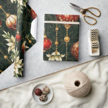 ヴィンテージクリスマスファンタジーフローラルパターン