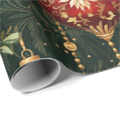 ヴィンテージクリスマスファンタジーフローラルパターン ラッピングペーパー (ロールコーナー)