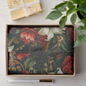 ヴィンテージクリスマスファンタジーフローラルパターン 薄葉紙 (ギフト)