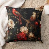 ヴィンテージクリスマスファンタジーフローラ鳥パターン クッション (ブランケット)