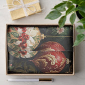 ヴィンテージクリスマスファンタジー 花柄パターン 薄葉紙 (ギフト)
