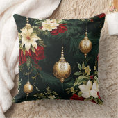 ヴィンテージクリスマスファンタジー 花柄 クッション (ブランケット)