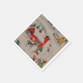 ヴィンテージクリスマスファームホリデーパーティナプキンス紙 スタンダードカクテルナプキン (角)