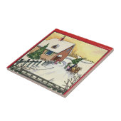 ヴィンテージクリスマスファーム雪のタイル タイル (側面)