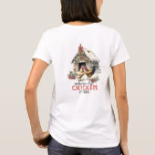 ヴィンテージクリスマスファーム2つのロスター居心地の良い冬 Tシャツ (裏面)