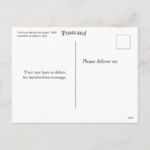 ヴィンテージクリスマスフェアリーバレリーナガールバタフライ シーズンポストカード (裏面)