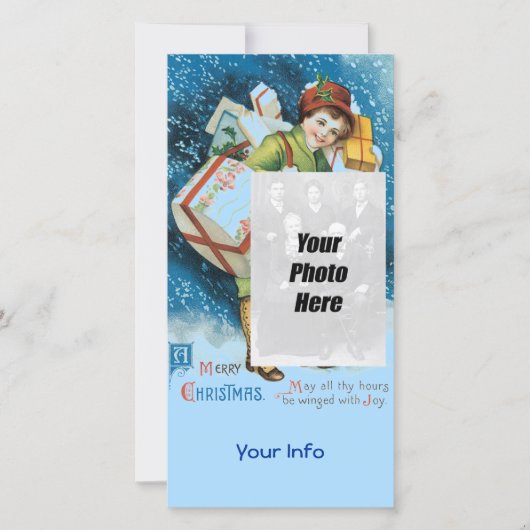 ヴィンテージクリスマスフォトカード シーズンカード (正面)