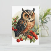 ヴィンテージクリスマスフクロウ シーズンカード (スタンド正面)