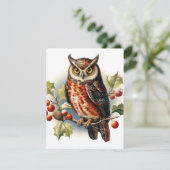 ヴィンテージクリスマスフクロウ シーズンカード (スタンド正面)