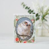 ヴィンテージクリスマスフクロウ シーズンカード (スタンド正面)