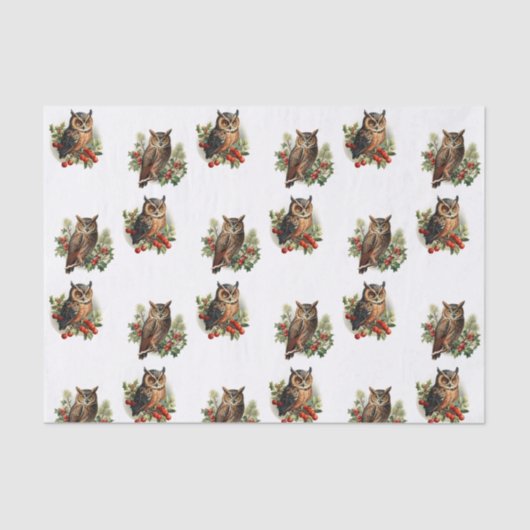 ヴィンテージクリスマスフクロウ 薄葉紙 (正面)