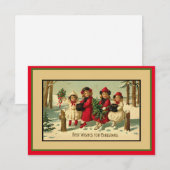 ヴィンテージクリスマスフラットノートカード ノートカード (正面/裏面)