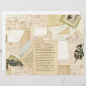 ヴィンテージクリスマスフランスの紙エフェメラコラージュ (正面/裏面)