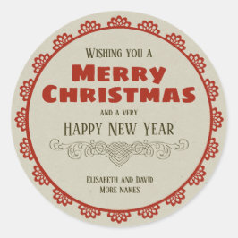 ヴィンテージクリスマスフレーム書道デコールCC0943 ラウンドシール