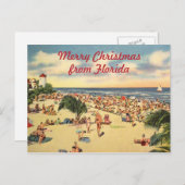 ヴィンテージクリスマスフロリダビーチグリーティング シーズンポストカード (正面/裏面)