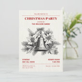 ヴィンテージクリスマスフローラベル 招待状 (スタンド正面)