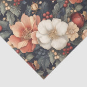 ヴィンテージクリスマスフローラポインセチア&バラ 薄葉紙 (詳細)