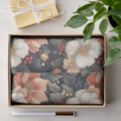 ヴィンテージクリスマスフローラポインセチア&バラ 薄葉紙 (ギフト)