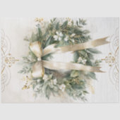 ヴィンテージクリスマスフローラリースエフェメラデクページ 薄葉紙 (正面)