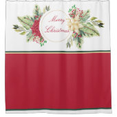 ヴィンテージクリスマスフローラ シャワーカーテン (正面)