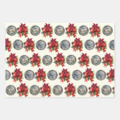 ヴィンテージクリスマスフローラ&ハウス ラッピングペーパーシート (正面2)