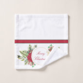 ヴィンテージクリスマスフローラ バスタオルセット (ウォッシュタオル)