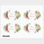 ヴィンテージクリスマスフローラ 楕円形シール (シート)