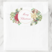 ヴィンテージクリスマスフローラ 楕円形シール (バッグ)