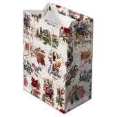 ヴィンテージクリスマスフローラ/音楽と華美文字 ミディアムペーパーバッグ (裏面アングル)