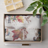 ヴィンテージクリスマスフローラ/音楽と華美文字 薄葉紙 (ギフト)