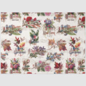 ヴィンテージクリスマスフローラ/音楽と華美文字 薄葉紙 (正面)