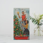 ヴィンテージクリスマスブラックアフリカンアメリカン家族 シーズンカード (スタンド正面)