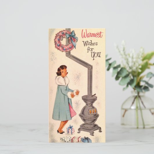 ヴィンテージクリスマスブラックアフリカンアメリカン・ガール シーズンカード (スタンド正面)