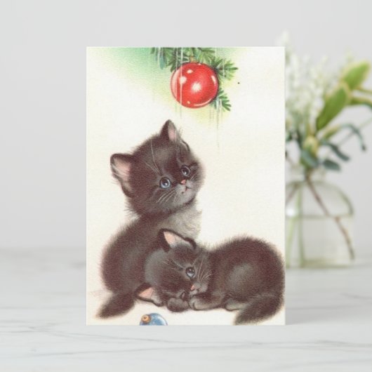 ヴィンテージクリスマスブラックキャッツの木の下 シーズンカード (スタンド正面)