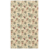 ヴィンテージクリスマスブルージェイ赤モッキンバード テーブルクロス (正面)