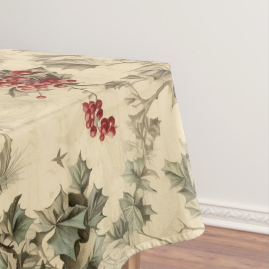 ヴィンテージクリスマスブルージェイ赤モッキンバード テーブルクロス (インサイチュ)