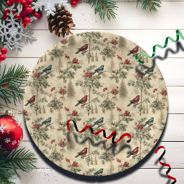 ヴィンテージクリスマスブルージェイ赤モッキンバード ペーパープレート